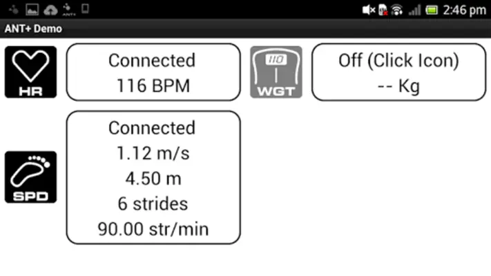 ANT+ Demo android App screenshot 1