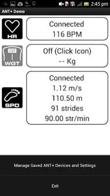 ANT+ Demo android App screenshot 3
